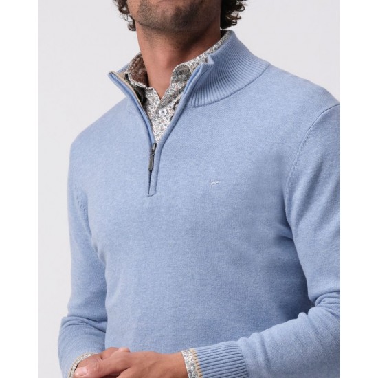 Campbell Light Blue Half Zip Pullover