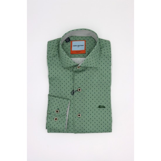 Dario Beltran Slim Fit Bohio Shirt in Green