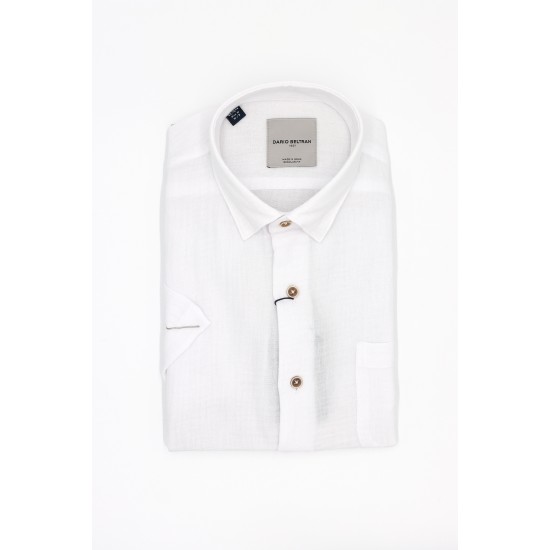 Dario Beltran Regular Fit White Reir Shirt