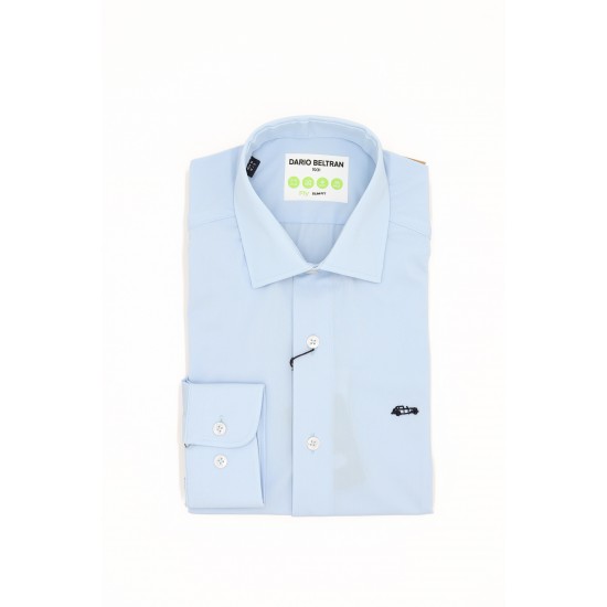 Dario Beltran Slim Fit Blue Amule Shirt