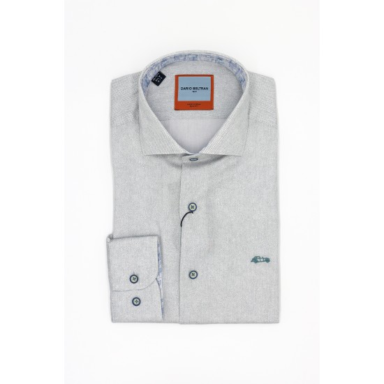 Dario Beltran Slim Fit Blue Apego Shirt