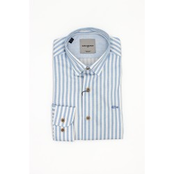 Dario Beltran Slim Fit Blue Pintar Shirt