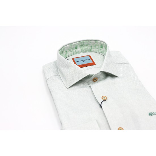 Dario Beltran Slim Fit Green Apego Shirt