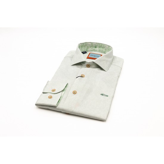 Dario Beltran Slim Fit Green Apego Shirt