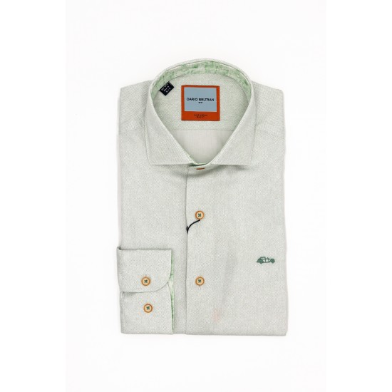 Dario Beltran Slim Fit Green Apego Shirt