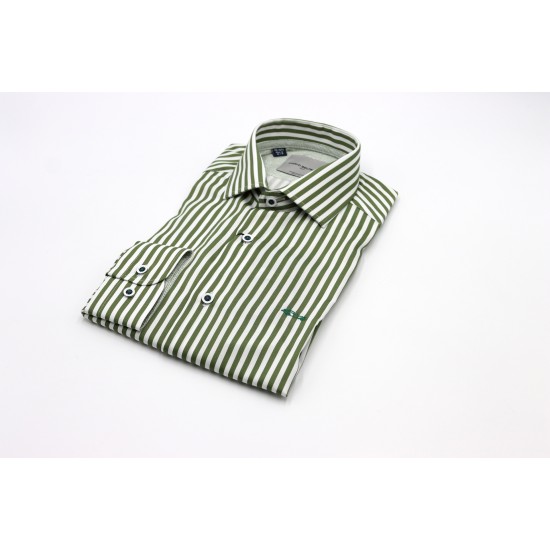 Dario Beltran Slim Fit Green Libel Shirt