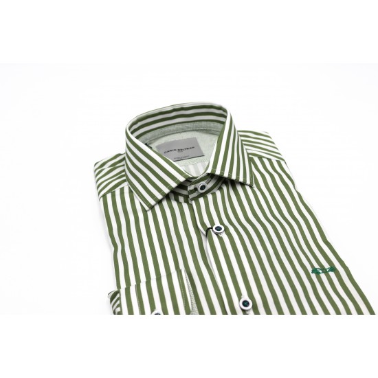 Dario Beltran Slim Fit Green Libel Shirt