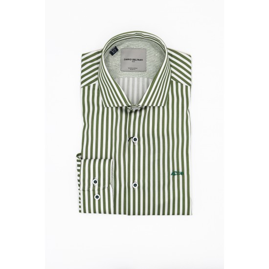 Dario Beltran Slim Fit Green Libel Shirt