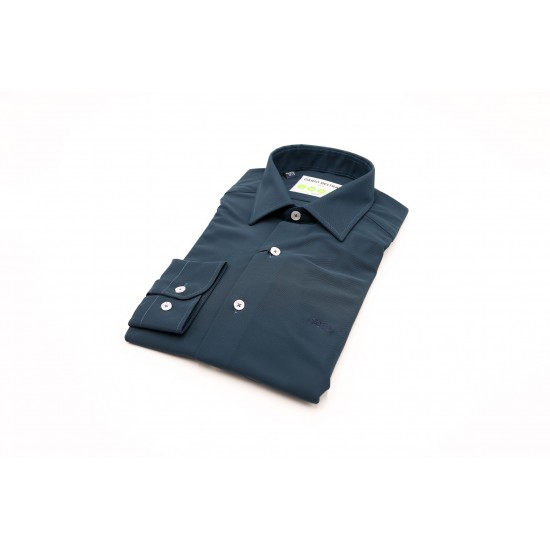 Dario Beltran Slim Fit Navy Anillos Shirt