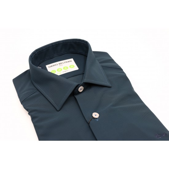 Dario Beltran Slim Fit Navy Anillos Shirt