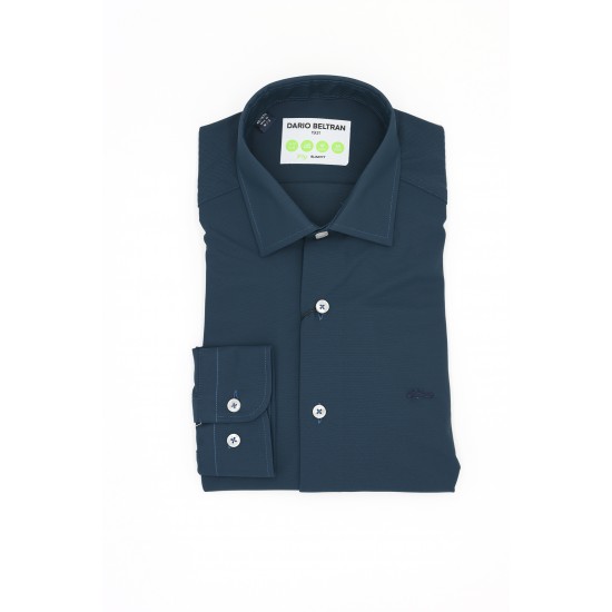 Dario Beltran Slim Fit Navy Anillos Shirt