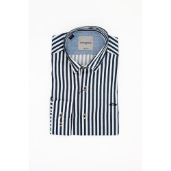 Dario Beltran Slim Fit Navy Pintar Shirt