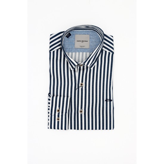 Dario Beltran Slim Fit Navy Pintar Shirt