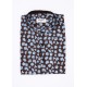 Markup brown shirt with blue floral pattern