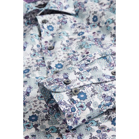 Matinique Aquatic Marc Shirt with Floral Pattern 