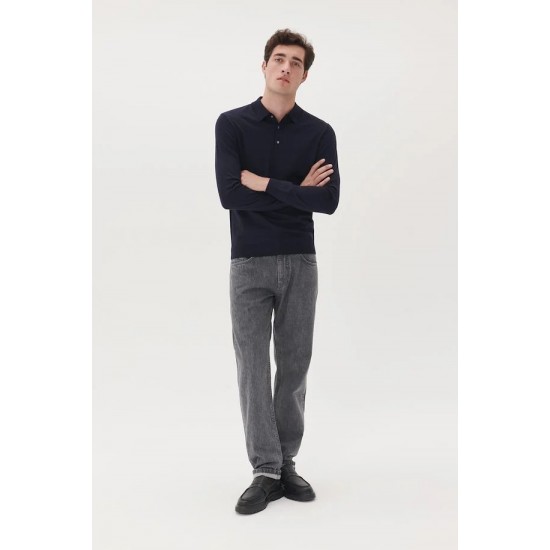 Matinique dark navy melange merino pullover
