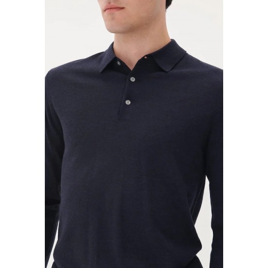 Matinique dark navy melange merino pullover