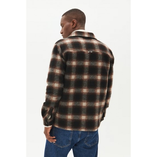 Matinique brown and cream check overshirt