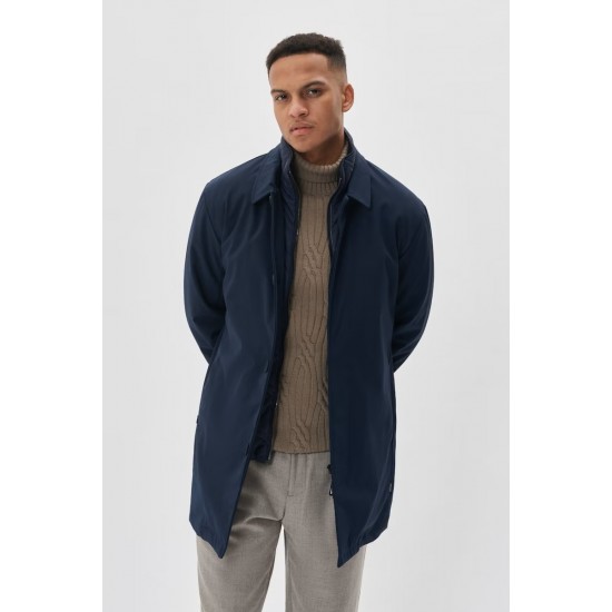 Matinique Dark Navy Philman Overcoat