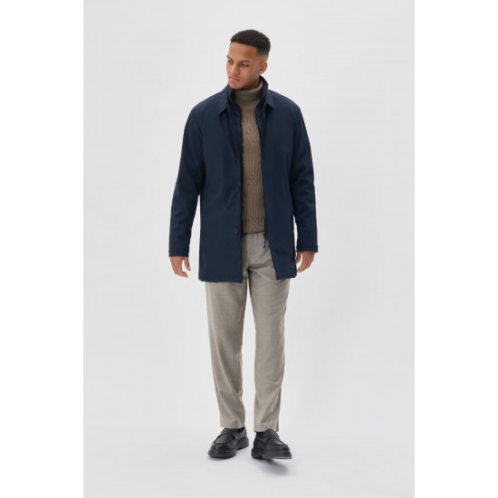 Matinique Dark Navy Philman Overcoat
