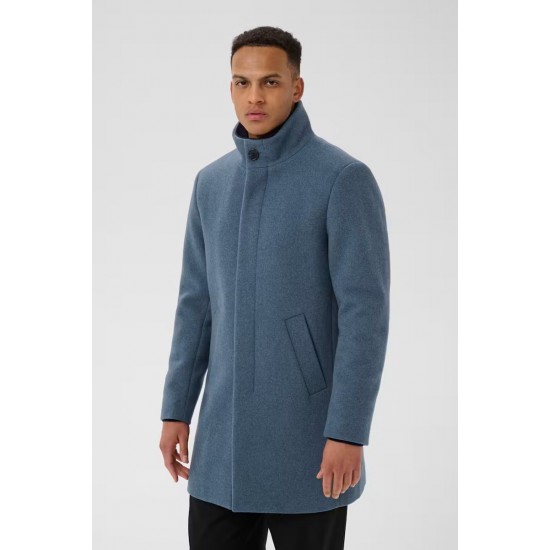 Matinique Dust Blue Harvey Wool Coat Matinique Dust Blue Harvey Wool Coat