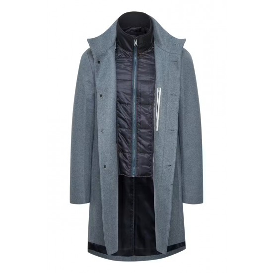 Matinique Dust Blue Harvey Wool Coat Matinique Dust Blue Harvey Wool Coat