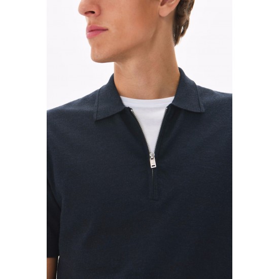 Matinique dark navy melange mapolo knit