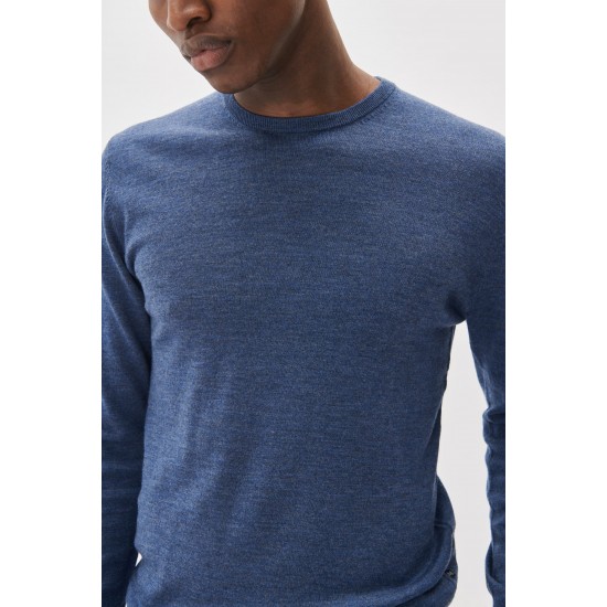 Matinique vintage blue merino wool pullover