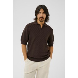 Matinique MApolo Chocolate brown knitted polo