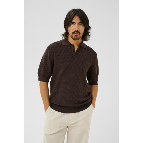 Matinique MApolo Chocolate brown knitted polo