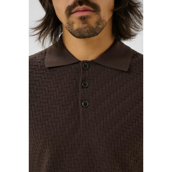 Matinique MApolo Chocolate brown knitted polo