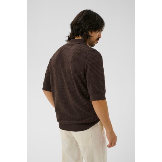 Matinique MApolo Chocolate brown knitted polo