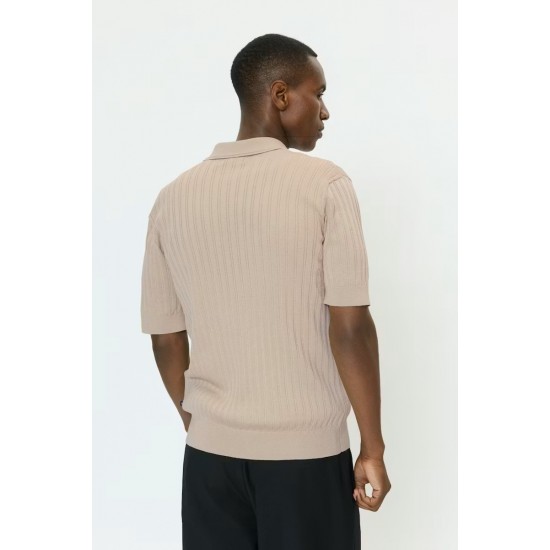 Matinique MApolo Plaza Taupe Knitted Polo
