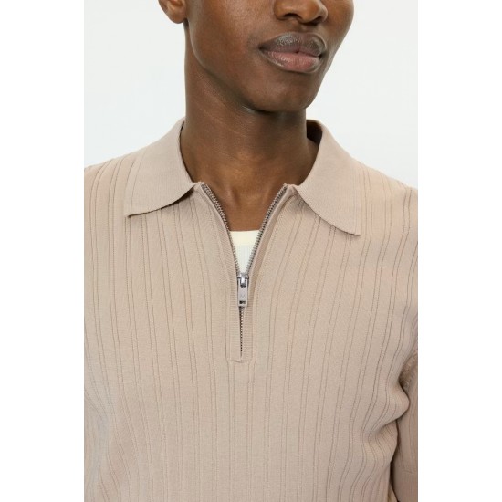 Matinique MApolo Plaza Taupe Knitted Polo