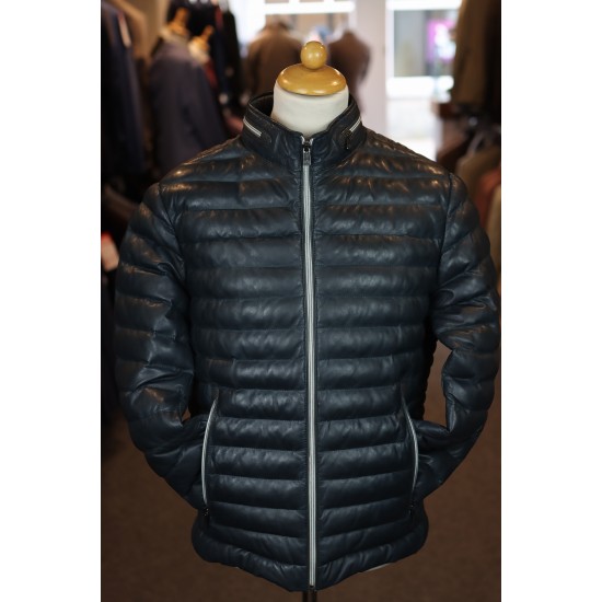 Milestone Navy MSCortino Leather Jacket