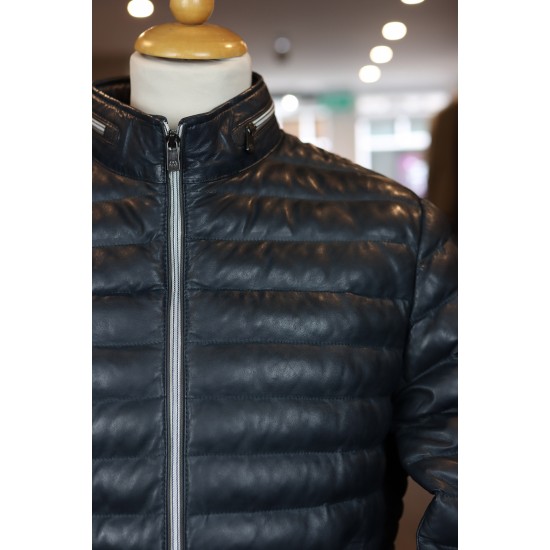Milestone Navy MSCortino Leather Jacket