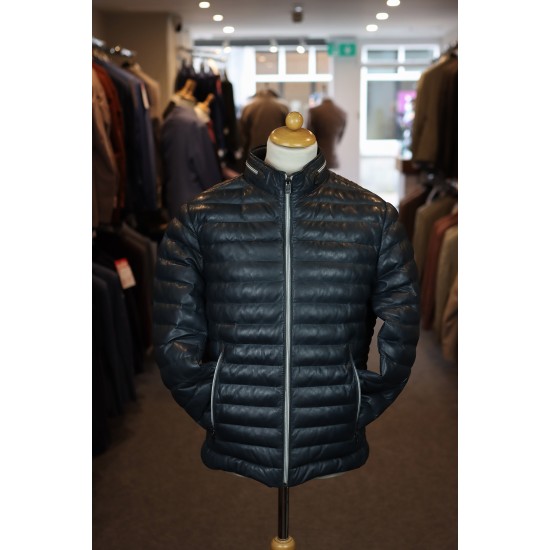 Milestone Navy MSCortino Leather Jacket