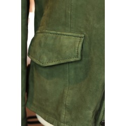 Milestone MSValerio Green Suede Leather Jacket Milestone MSValerio Green Suede Leather Jacket
