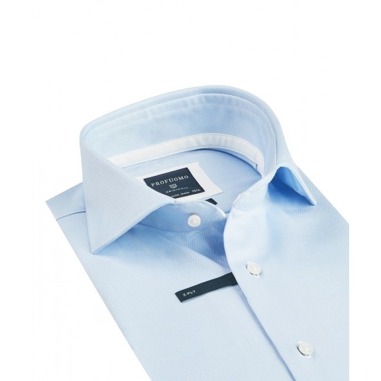 Profuomo Blue Two- ply Twill Shirt 
