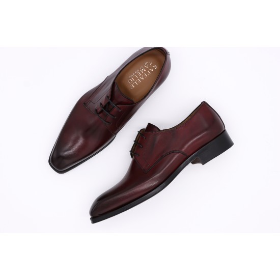 Raffaele D'Amelio wine leather shoes