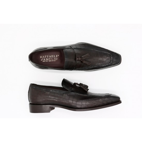 Raffaele D'Amelio Brown Croc Loafers