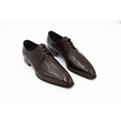 Raffaele D'Amelio Dark Brown Croc Leather Shoes