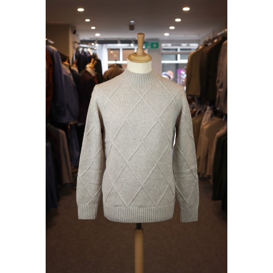  Light Beige Mockneck Pullove