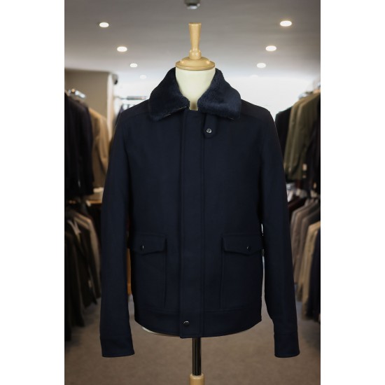 Seven Dials Short Woollen Navy Jones Jacket