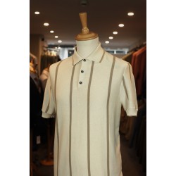 Seven Dials Rayan Beige Knitted Polo