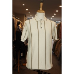 Seven Dials Rayan Beige Knitted Polo