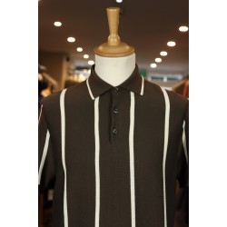 Seven Dials Rayan Dark Brown Knitted Polo Seven Dials Rayan Dark Brown Knitted Polo