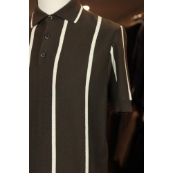 Seven Dials Rayan Dark Brown Knitted Polo