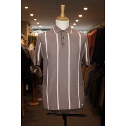 Seven Dials Rayan Faded Plum Knitted Polo