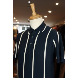 Seven Dials Rayan Navy Knitted Polo